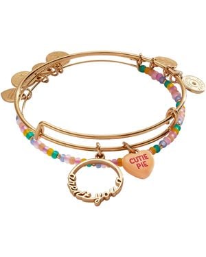ALEX AND ANI Sweethearts® "cutie Pie" Set Of 2 Bangles - Metallic