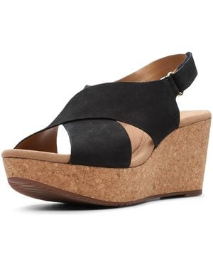 Clarks S Annadel Eirwyn Open Toe Casual Platform - Black