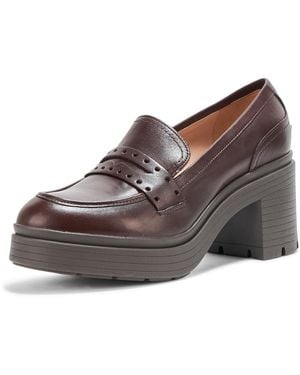 Cole Haan Pacy Heeled Penny Loafers - Brown