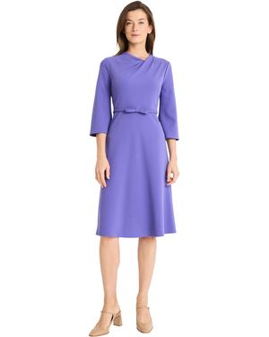 Maggy London Twist Neck Dress With Flared Sleeves - Blue