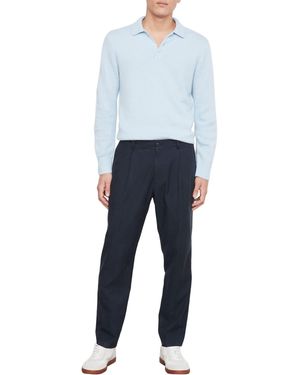 Vince S Lyocell Linen Pleated Pant - Black