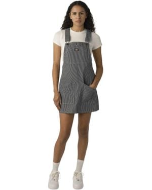 Dickies S Yw Hickory Stripe Twill Bib Skirtall Overall - Multicolor