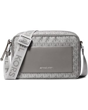 Michael Kors Jet Set Large Webbing Strap Crossbody Bag - Gray