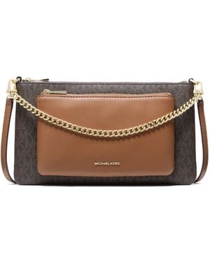 MICHAEL Michael Kors Jet Set Medium Pocket Convertible Crossbody Bag - Brown