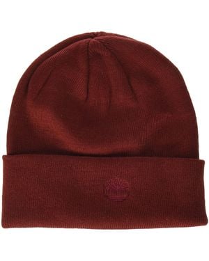 Timberland Short Watch Cap With Woven Label - Red