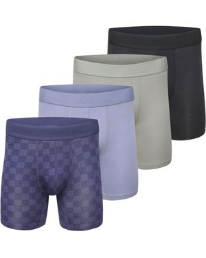 New Balance Ultra Smooth Microfiber Lightweight Breathable Performance Boxer Brief Underwear - Blue