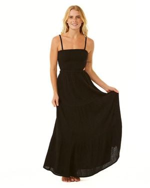 Rip Curl Premium Surf Full Length Maxi Halter Dress-removable Straps - Black