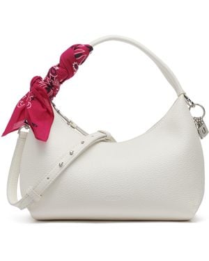 DKNY Imma Crossbody Bag With Logo Keychain And Tie Scarf - White