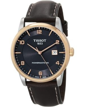 Tissot S Luxury 316l Stainless Steel Case With Rose Gold Pvd Coating Automatic Watch - Brown
