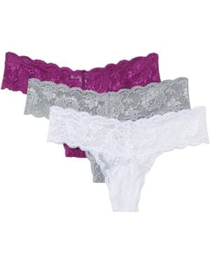Cosabella Say Never 3 Pack Lowrider Thong - Purple