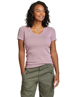 Eddie Bauer T-Shirt Donna Manica Corta Girocollo, Cotone Pettinato Morbido, Taglie Regolari E Petite