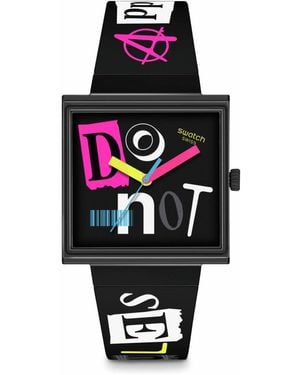 Swatch Casual Watch Black Bioceramic Quartz Pierced Edge