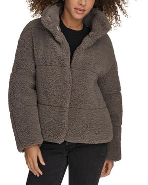 Levi's Patchwork Quilted Teddy Coat - Brown