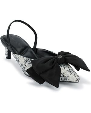 Karl Lagerfeld Paris Sharla Bow Everyday Mule Heeled Sandal - Black