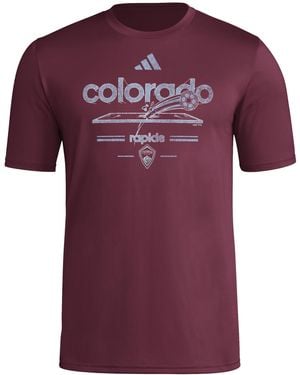 adidas Standard Vintage World Pre-game Short Sleeve T-shirt - Purple