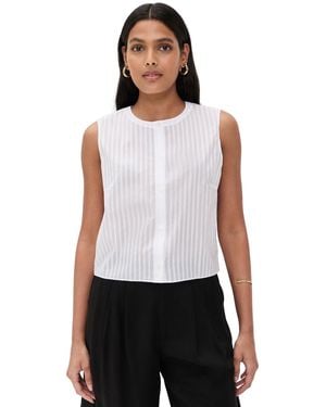 Theory Sleeveless Button Down Shell - White