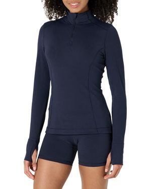Amazon Essentials Active Formflex Buttery Soft Slim Fit Quarter Zip Long Sleeve Pullover Jacket - Blue