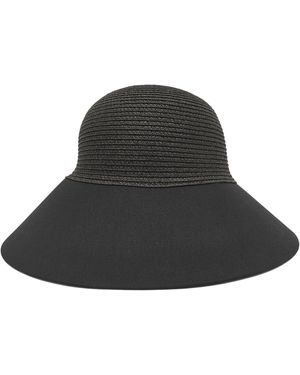 DKNY Big Brim Straw Sun Hat - Black