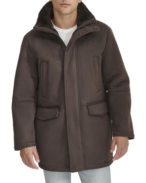 Dockers Faux Shearling Walking Coat - Brown