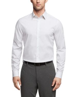 Calvin Klein Dress Shirts Non Iron Stretch Regular Fit Stripe - White