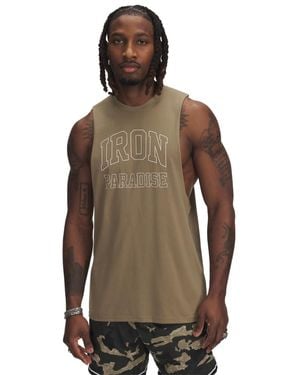 Under Armour Project Rock Iron Paradise Sleeveless T Shirt, - Brown