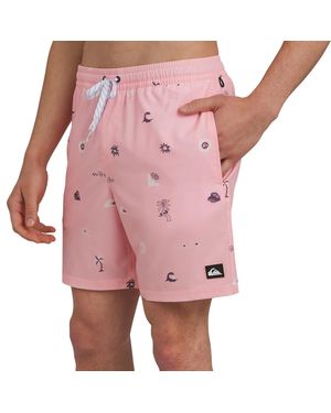 Quiksilver Swimwear Regular Fit Stretchable Comfort Liner Swim Trunks - Pink