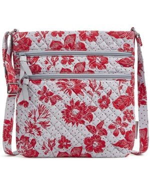 Vera Bradley Cotton Collegiate Triple Zip Hipster Crossbody Purse - Red