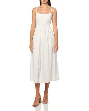 Lucky Brand Corset Poplin Midi Dress - White