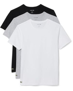 Lacoste 100% Cotton Regular Fit Crew-neck T-shirt 3-pack - Black