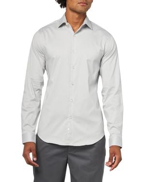 Kenneth Cole Reaction Dress Shirt Slim Fit Techni-cole Stretch - Gray