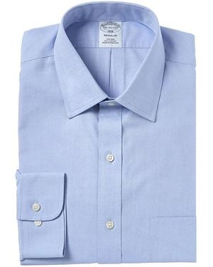 Brooks Brothers Non-iron Polo Button Down Pinpoint Regular Dress Shirt - Blue