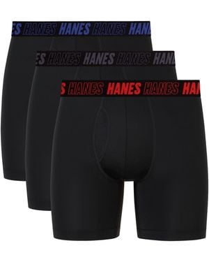 Hanes Moves Performance Boxer Brief - Black