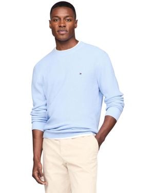Tommy Hilfiger Structured Crew Neck Jumper - Blue