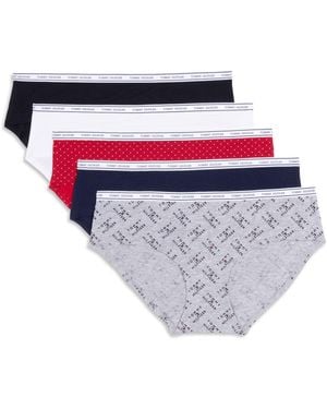 Tommy Hilfiger S Classic Cotton Hipster Underwear With Logo Waistband 5-pack - White