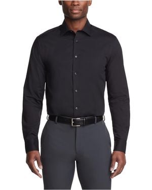 Calvin Klein Regular Fit Non Iron Herringbone Solid - Black