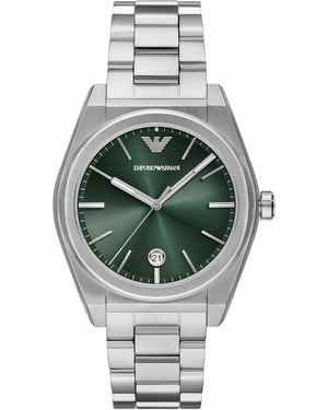 Emporio Armani Three-hand Date Stainless Steel Watch - Metallic