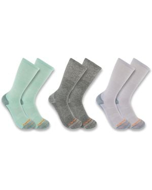 Carhartt Midweight Cotton- Comfort Crew Sock 3 Pack - Green
