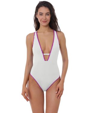 Lucky Brand Lucky Standard Marbella Maillot One Piece Swimsuit - White
