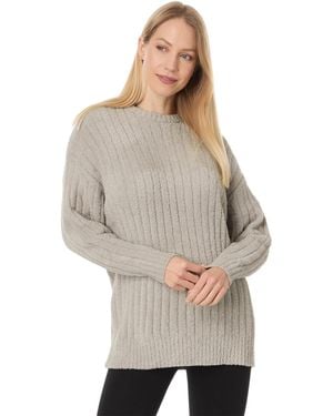 UGG Riz Ribbed Long-sleeve Knit Sleep Top - Gray