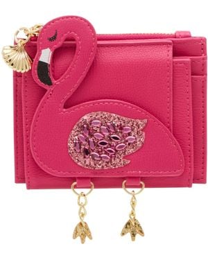 Betsey Johnson Hot As Flock Bifold Wallet - Pink