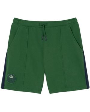 Lacoste Sport Ultra Dry Badge Accent Tennis Heritage Shorts Green/navy Blue