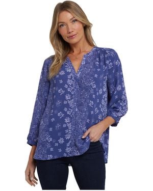 NYDJ Pintuck Blouse - Blue