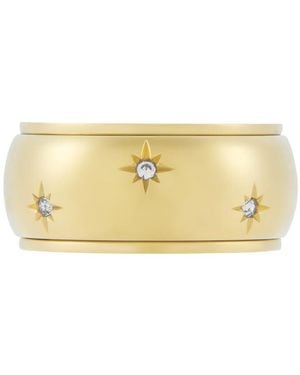 Fossil Sadie Shine Bright Gold-tone Stainless Steel Fidget Band Ring - Metallic