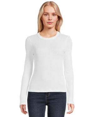Michael Stars Liyah Ribbed Long Sleeve Tee - White