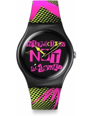 Swatch Casual Watch Black Bioceramic Quartz Distort Mode