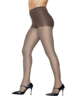 Hanes Plus Silky Sheer Tights With X-temp Technology - Natural