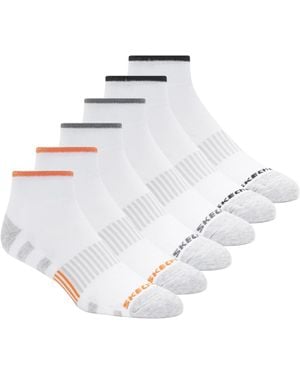 Skechers 6 Pack Work Quarter Crew Socks - Wit