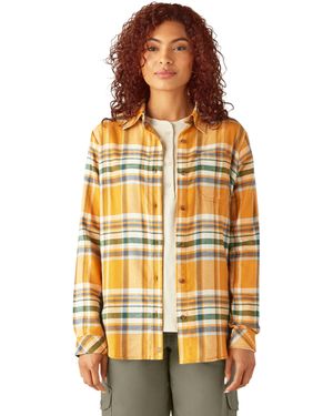 Dickies S L/s Plaid Shirt - Orange