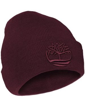 Timberland 's Tonal 3d Embroidery Beanie – Soft Knit Winter - Purple