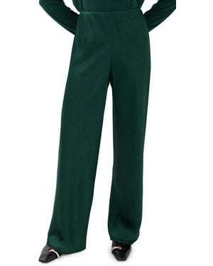 Vince High Waist Fluid Satin Bias Pant - Green